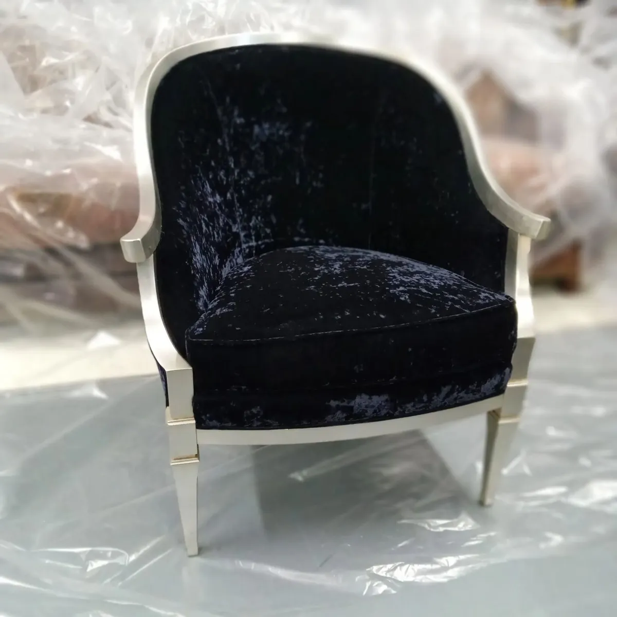 Armchair Silver leaf/Dark Velvet - Image 2