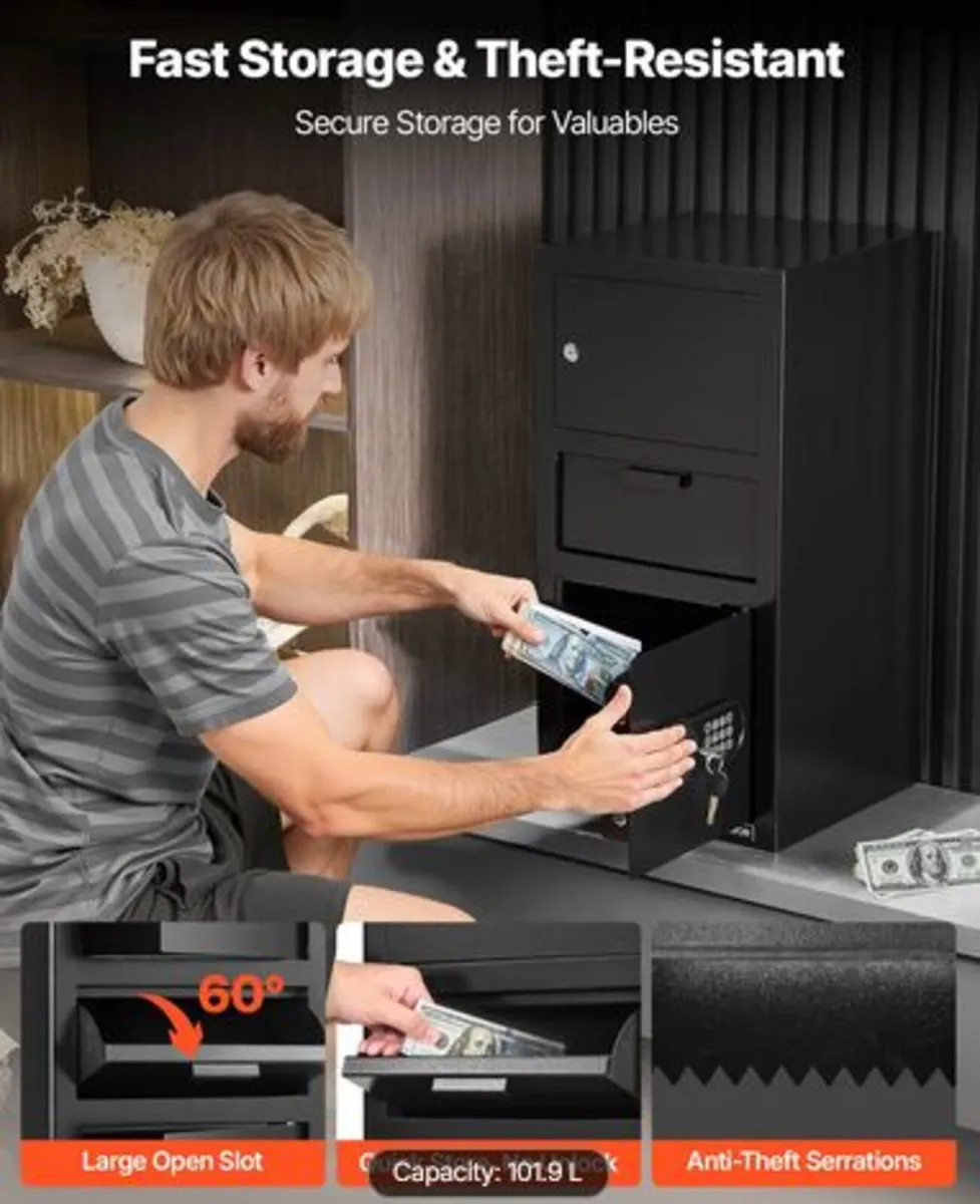 3.6 Cubic Feet Drop Safe,Large Capacity Front Drop - Image 2