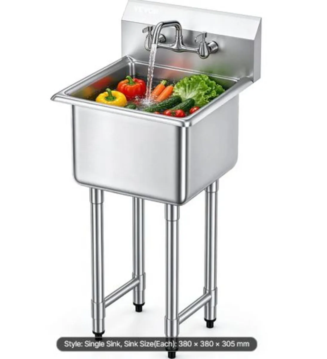 Stainless Steel Prep & Utility Sink, 1 Compartment - Image 1