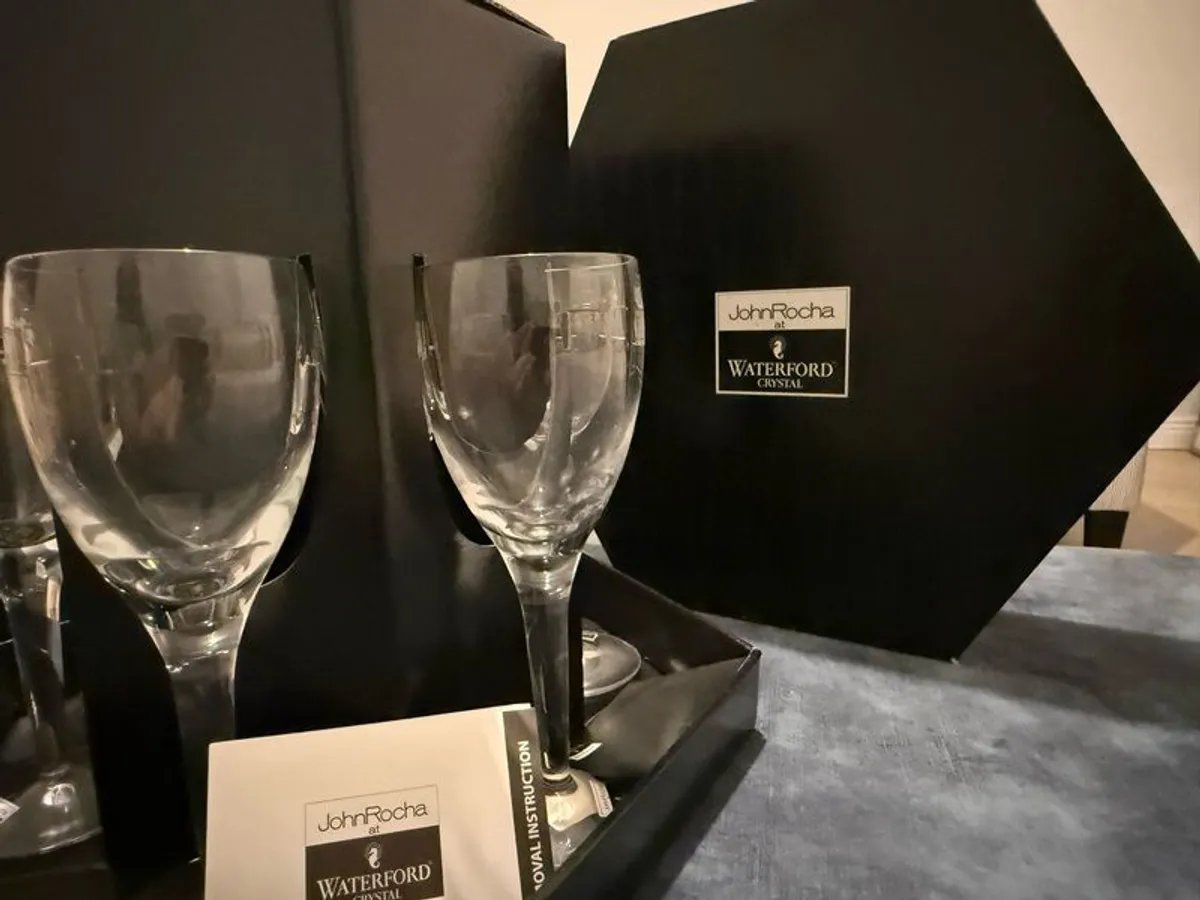 John Rocha Waterford Crystal Geo 6x White Wine set. - Image 4