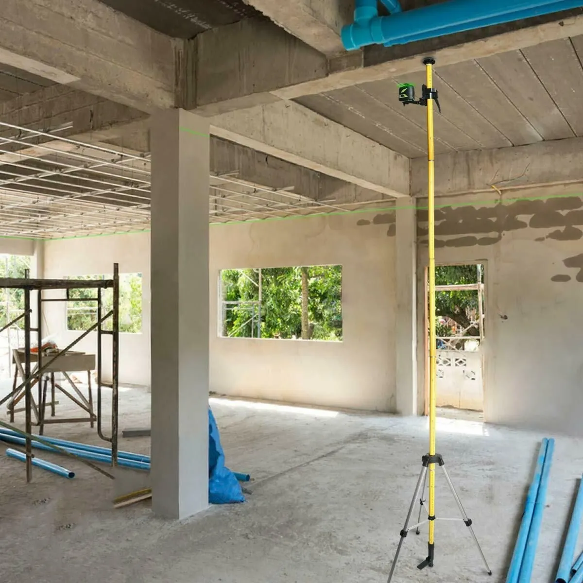 12 Ft./3.7m Laser Level Tripod Telescoping Pole - Image 3