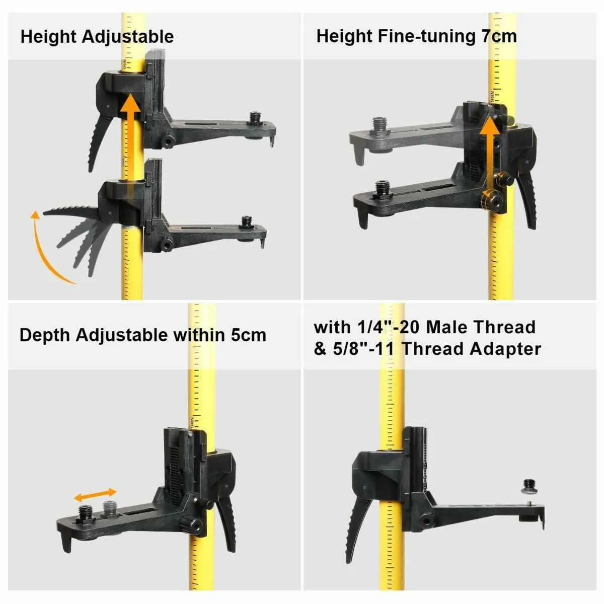 12 Ft./3.7m Laser Level Tripod Telescoping Pole - Image 4
