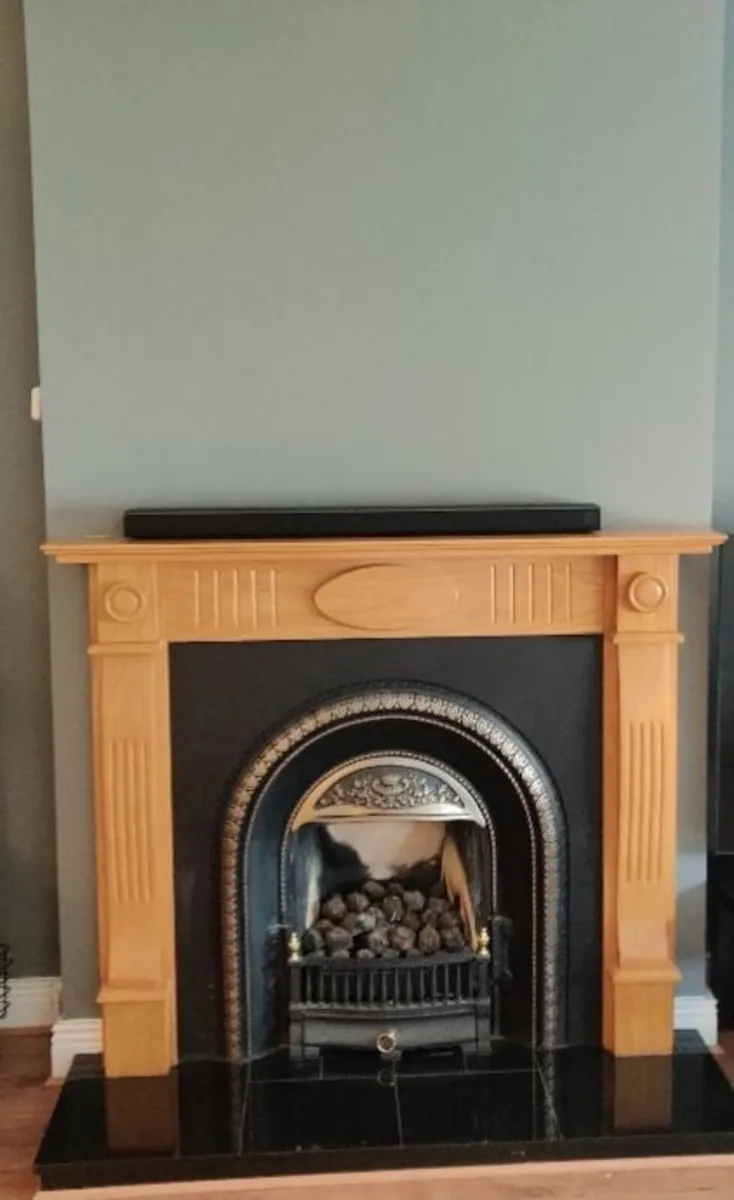 Traditional Wooden Fireplace Surround & Cast Iron - Image 1