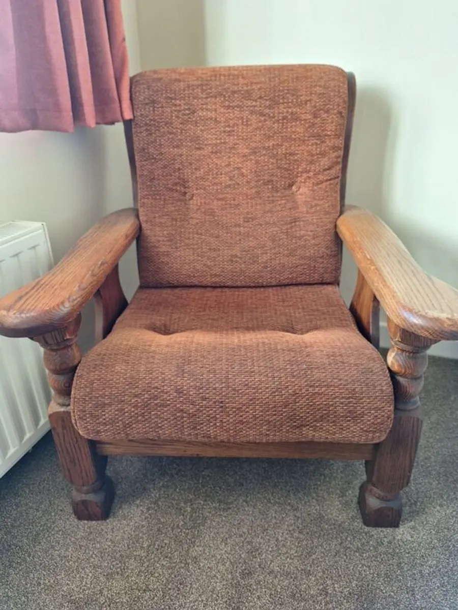 Classic 3 Piece vintage Dutch Oak Suite - Image 2