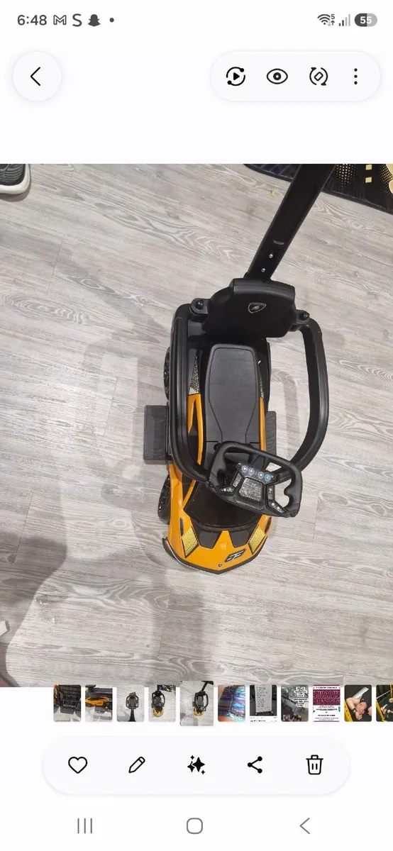 Lamborghini Car 2-in-1 Push-Along Ride On Orange - Image 3