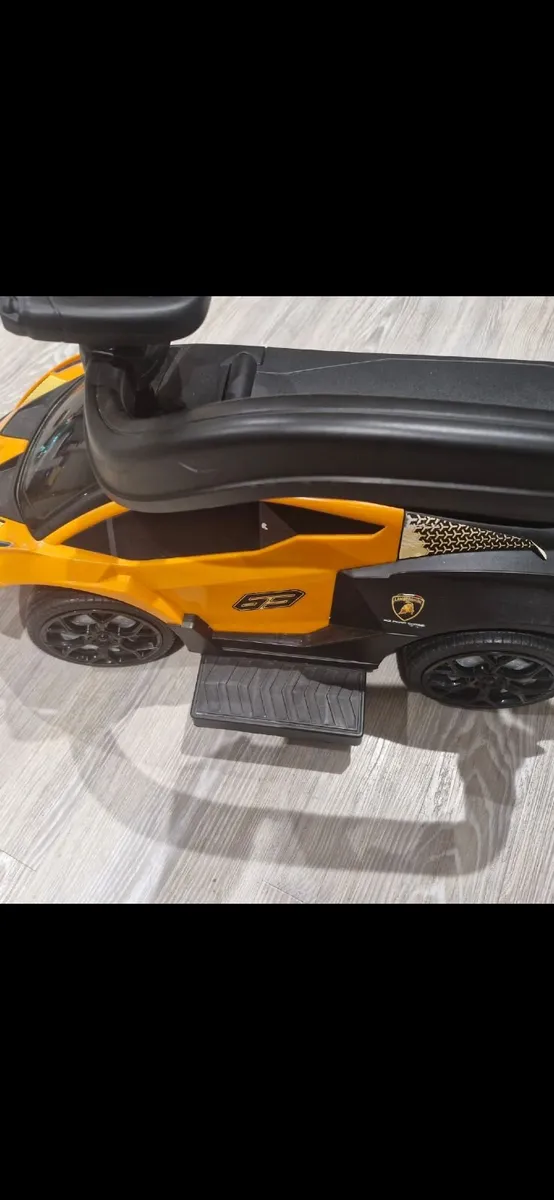 Lamborghini Car 2-in-1 Push-Along Ride On Orange - Image 2