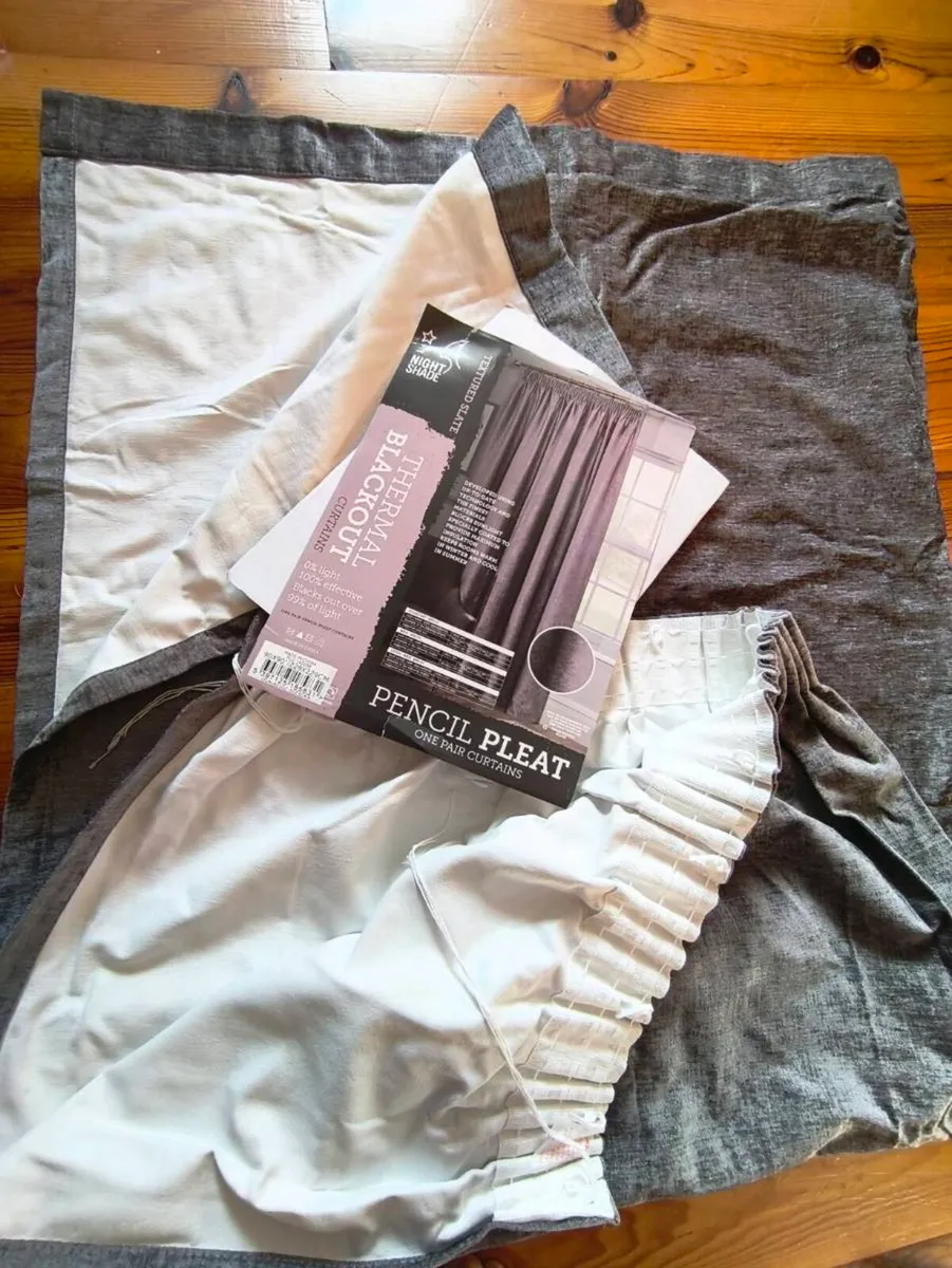 Beautiful new gray black out curtains 90/90 - Image 1