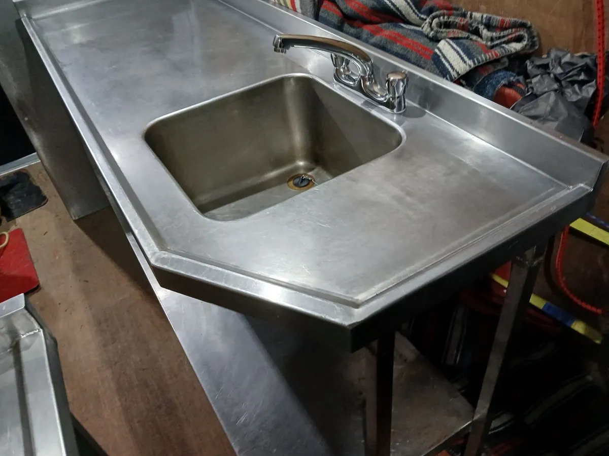 Stainless steel cabbinet work bench with sink - Image 1