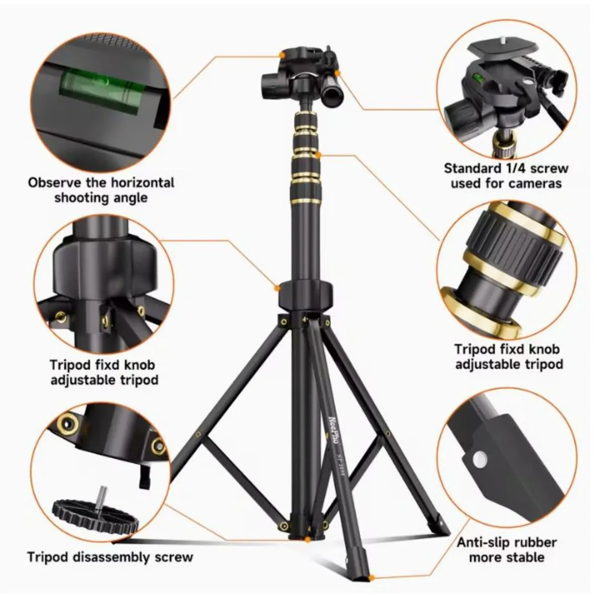 Professional Tripod Selfie Stick 210cm/82inch - Image 4