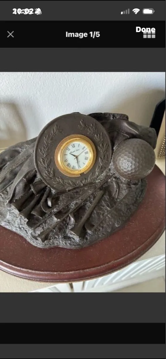 Royal Tara Bronze Golf Clock Display/ Prize - Image 1