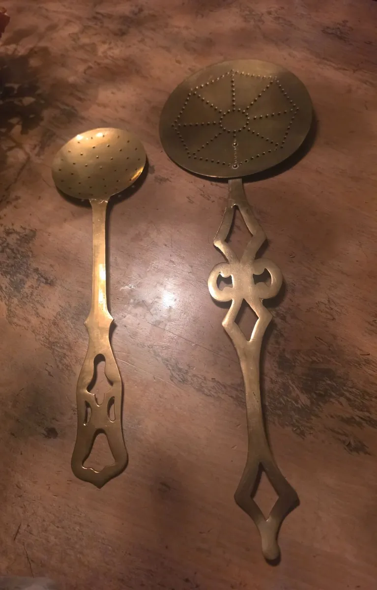 vintage brass skimmers
