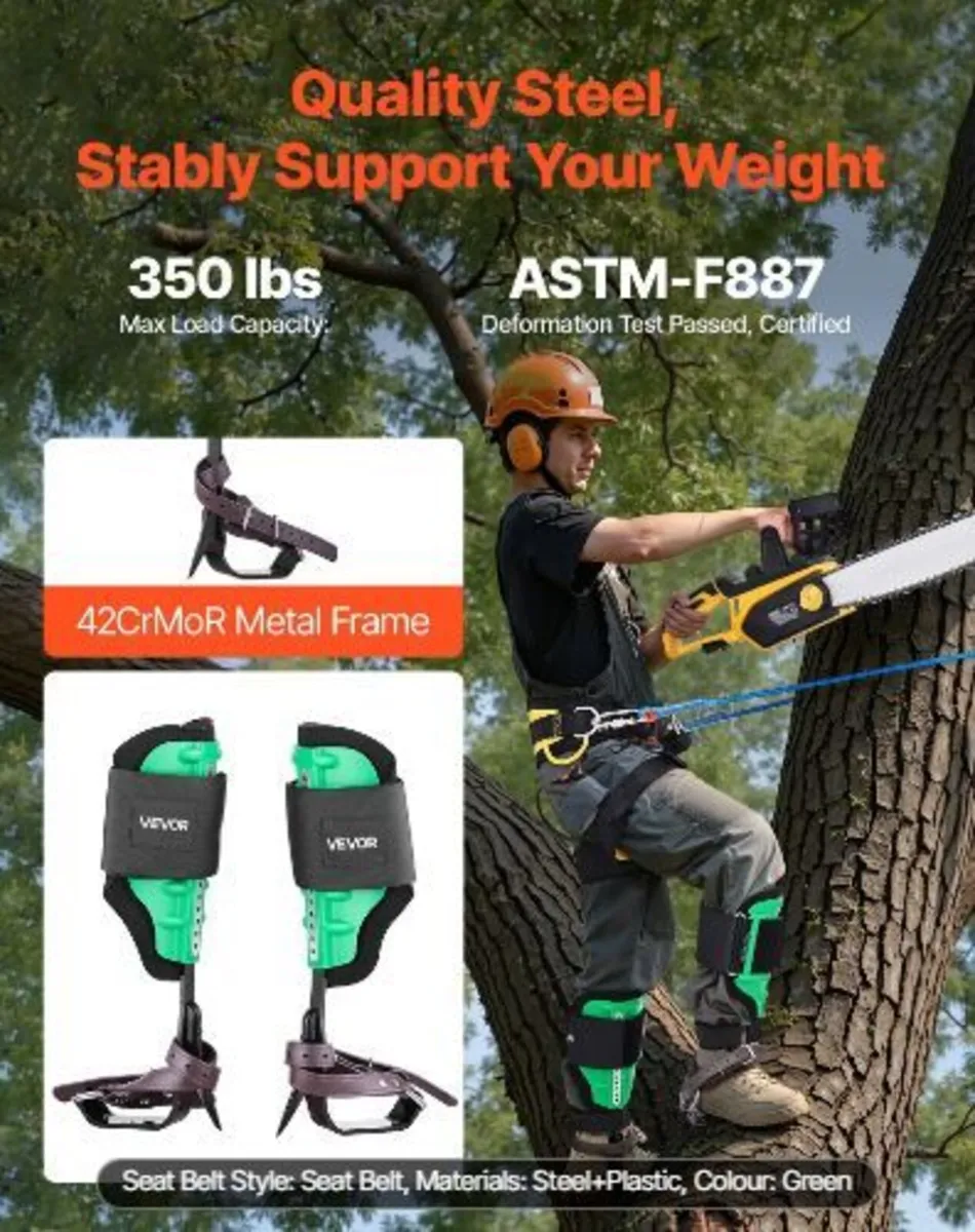 Tree Climbing Spikes Set, Height-Adjustable - Image 3