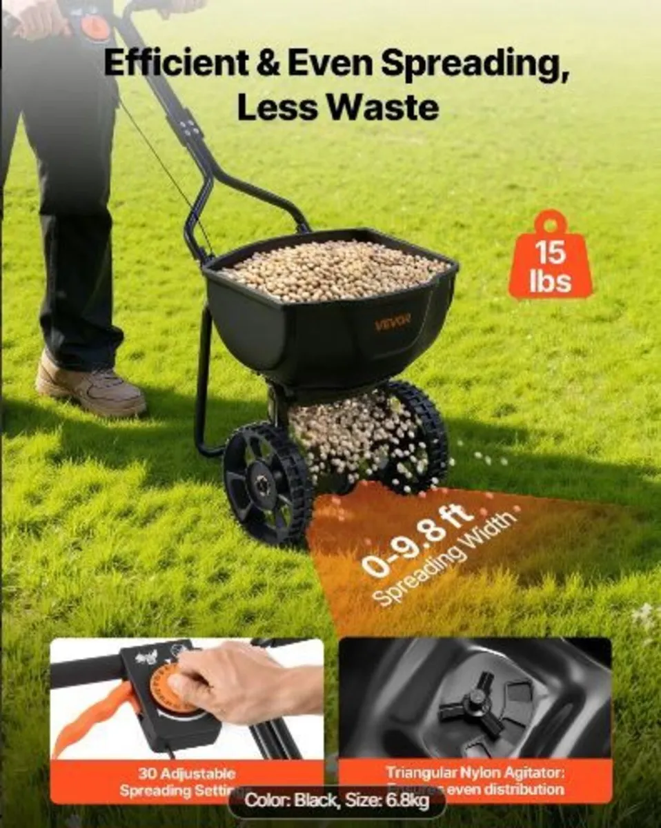 Push Lawn Spreader, 3m Spreading Width - Image 2