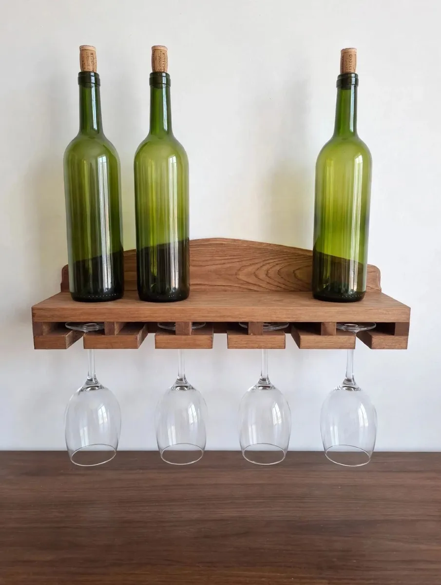 Solid Pine Wine Glass Rack, Wooden Wine Glass Hold