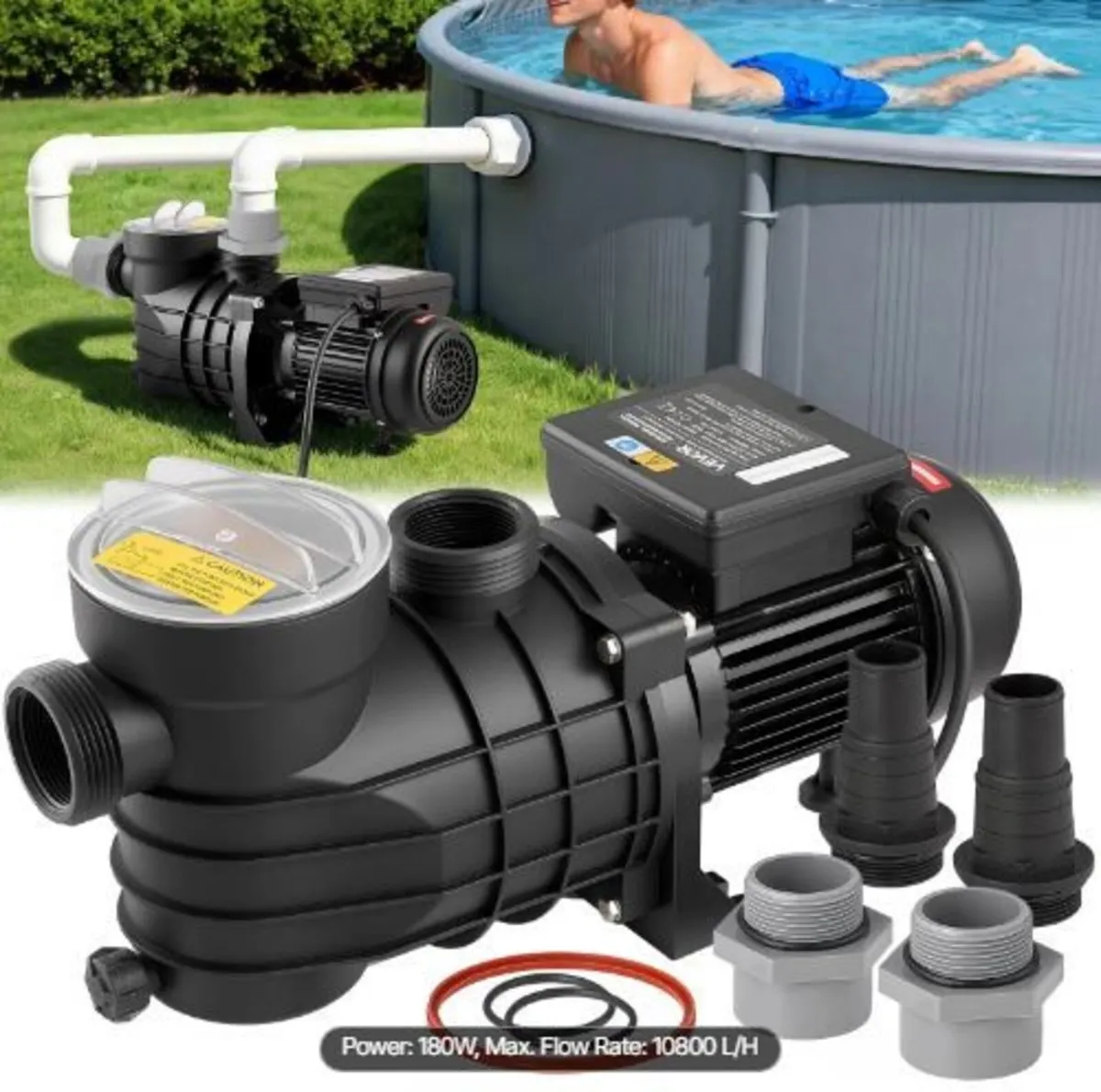 Above Ground Pool Pump, 180W - Image 3