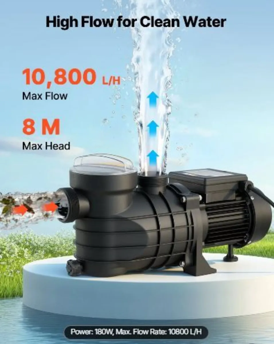 Above Ground Pool Pump, 180W - Image 4