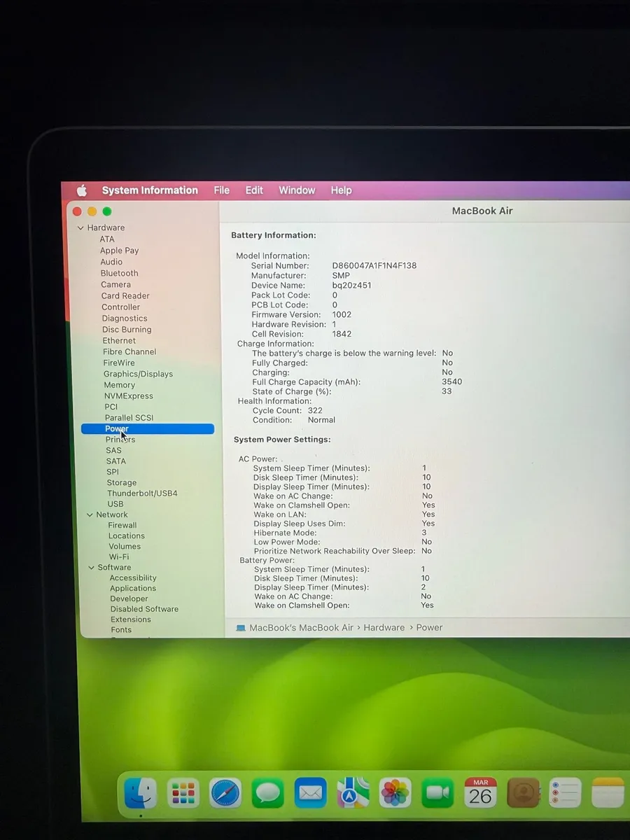 MacBook Air 2020 i5/16GB/256SSD/322c - Image 4