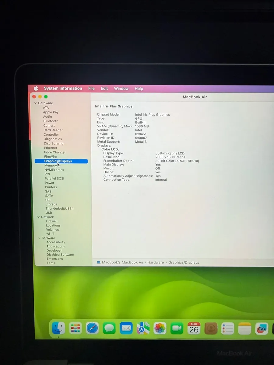 MacBook Air 2020 i5/16GB/256SSD/322c - Image 3