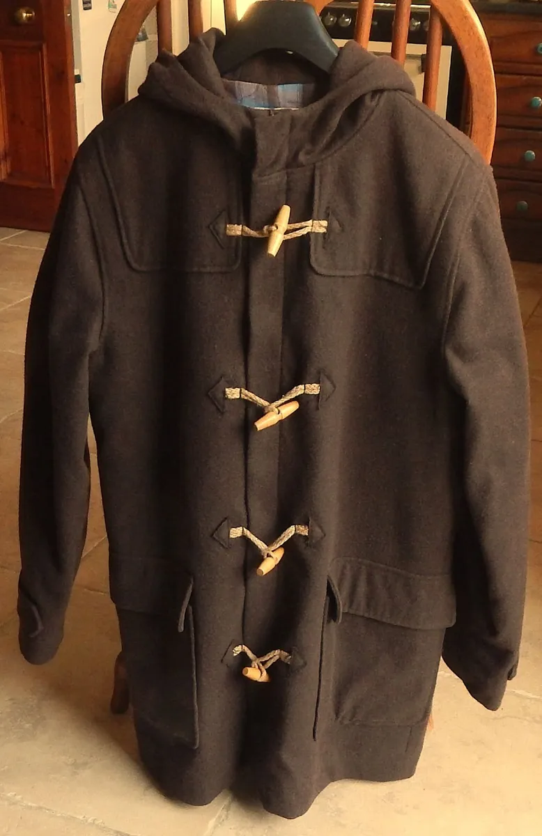 Gents Brown Duffel Coat with Zip & Toggles - Image 1