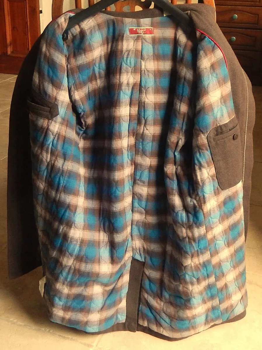 Gents Brown Duffel Coat with Zip & Toggles - Image 4