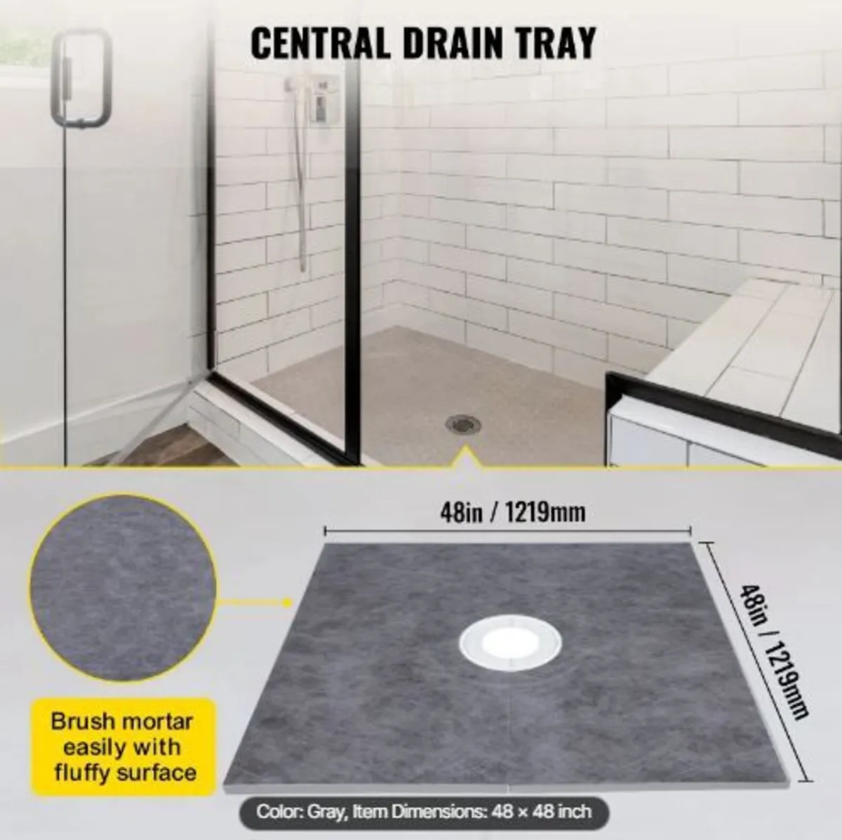 Shower Curb Kit, 48"x48" Watertight - Image 2