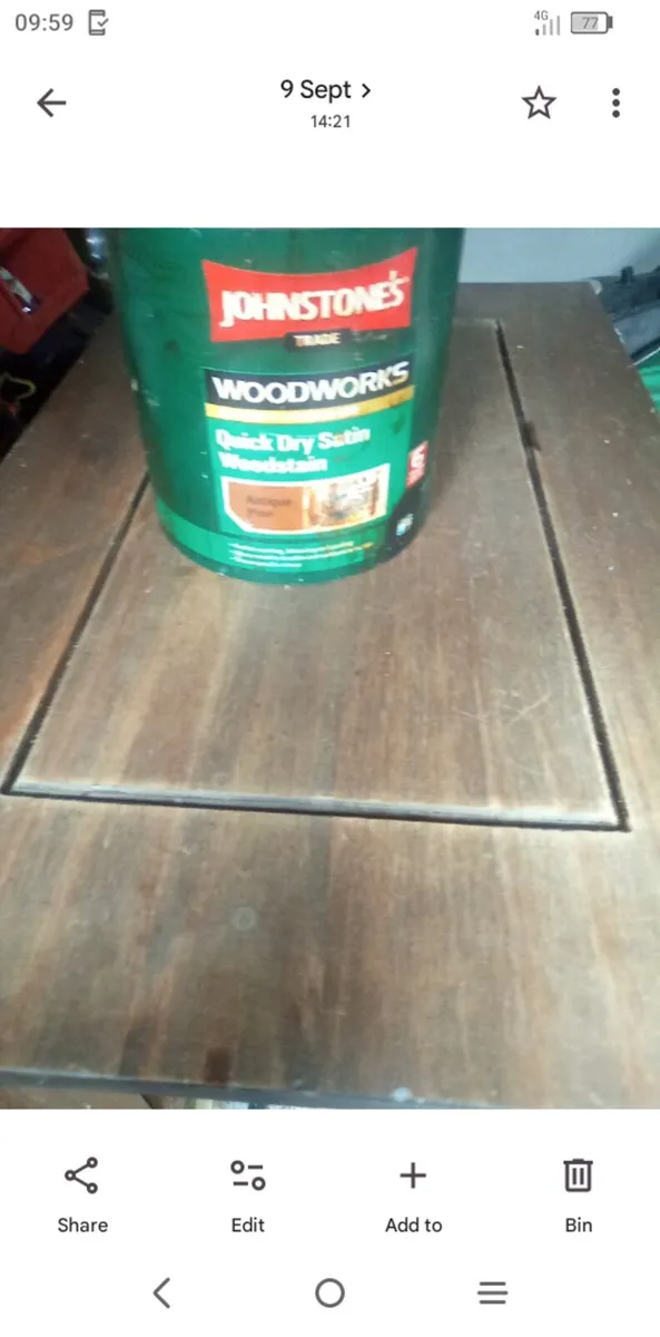1. LITRE. OF.  QUICK. DRY.   SATIN.   WOODSTAIN. - Image 3