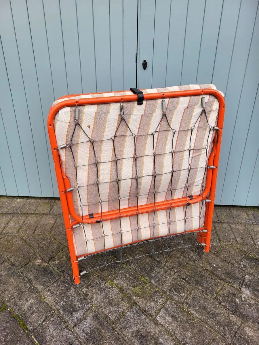 Orange Folding Bed with Foam Mattress - Image 1