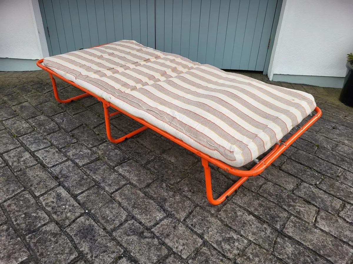 Orange Folding Bed with Foam Mattress - Image 2
