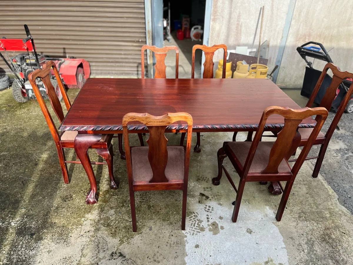 Mahogany table & 6 chairs - Image 4