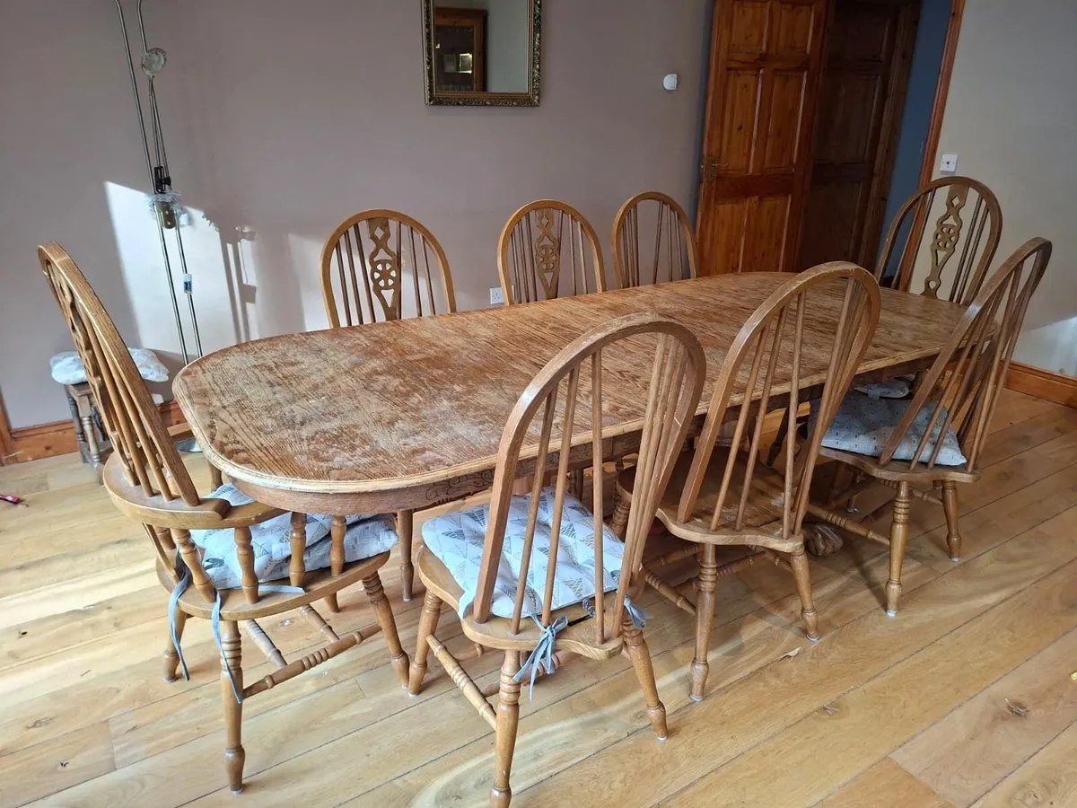 Large Extending Dining Table + 8 Chairs - Image 1