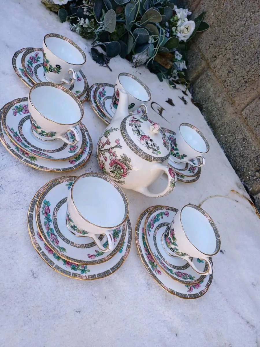Vintage Bone China Indian Tree Set - Image 4