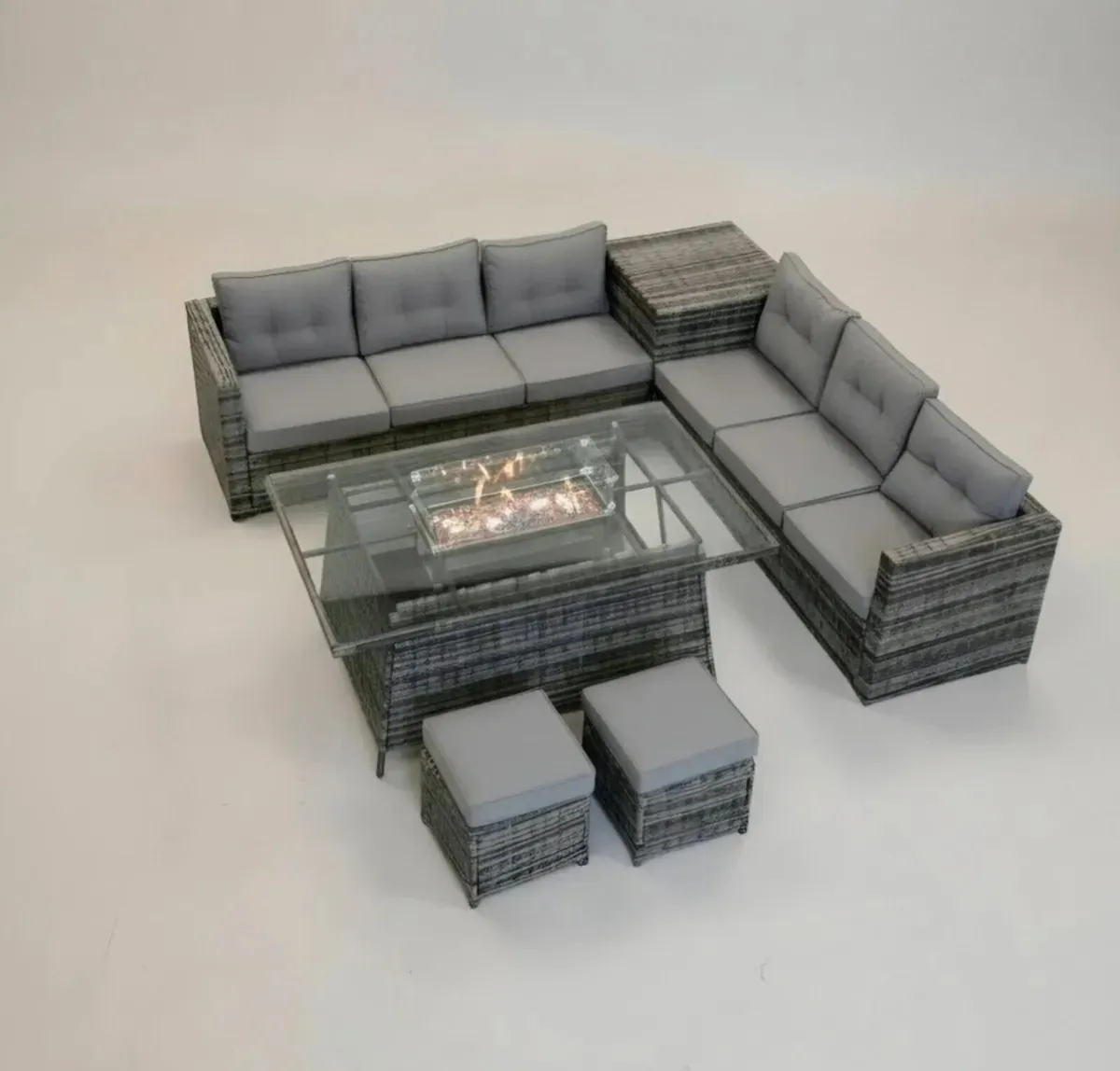 New garden furniture set with a gas fire pit corne - Image 2