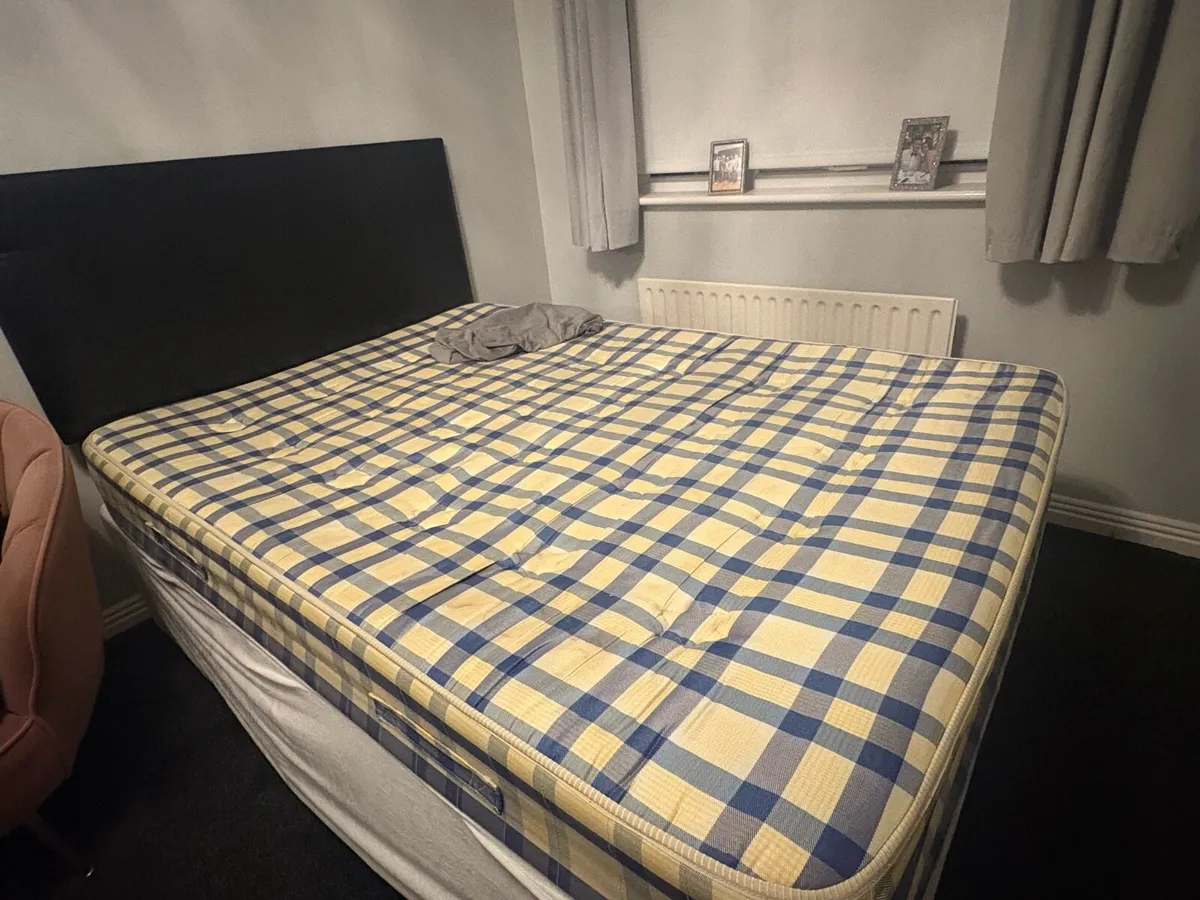 Double Divan Bed with Headboard Clonee D15 - Image 3