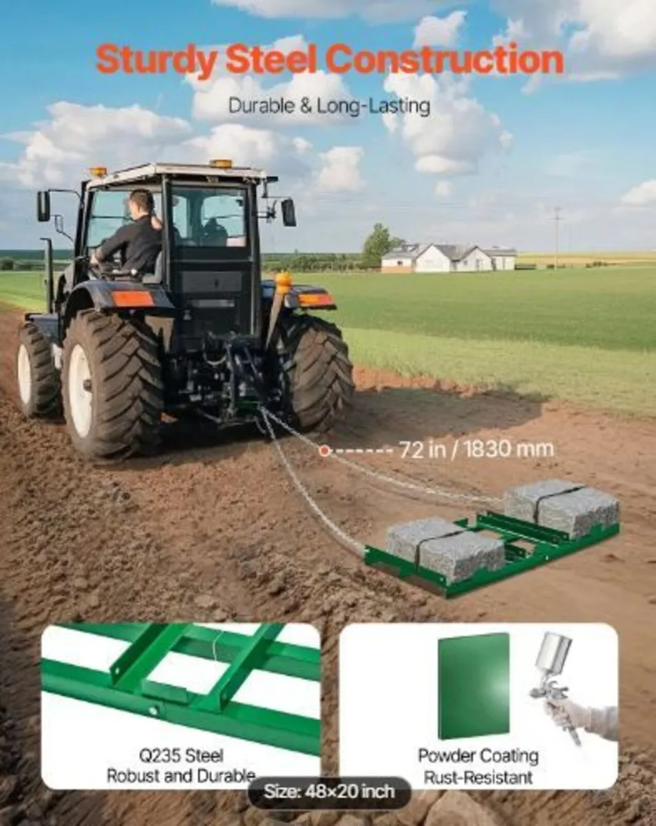 Drag Harrow, 4 ft Heavy Duty Tow Behind - Image 1