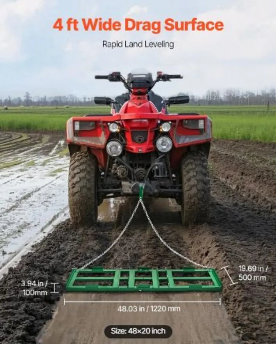 Drag Harrow, 4 ft Heavy Duty Tow Behind - Image 3