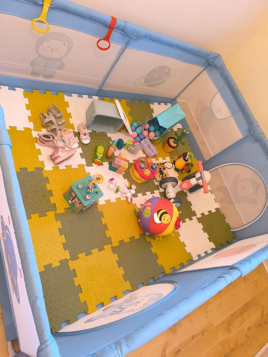 Large Baby & Toddler Bundle – Playpen, Toys, Shoes - Image 1