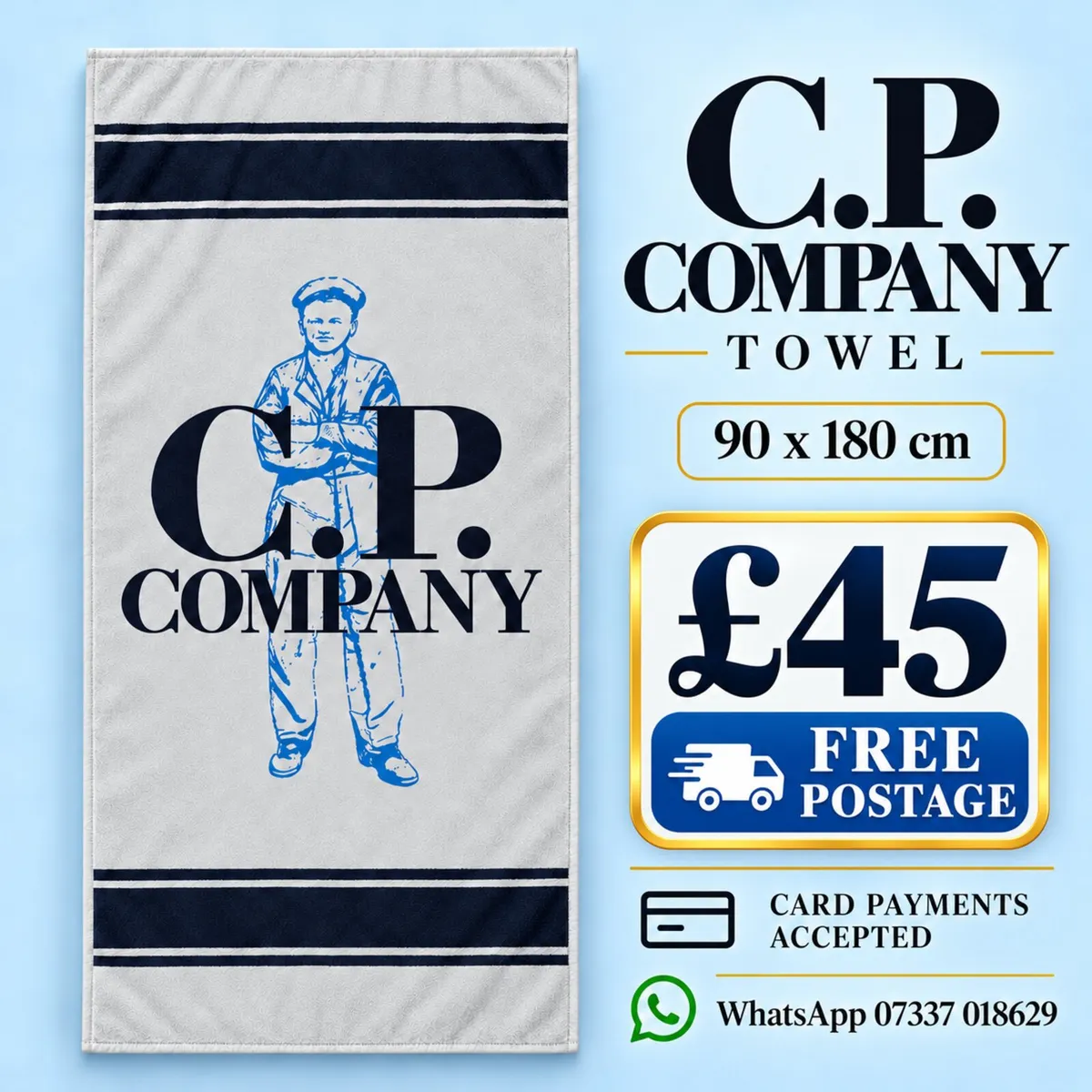C.P. COMPANY LARGE BEACH TOWELS - Image 1