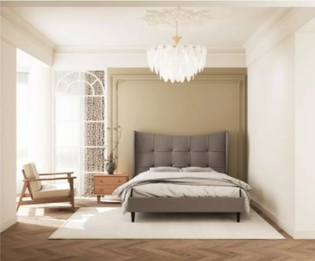Verona Brown Fabric 5′ Bed - Image 1