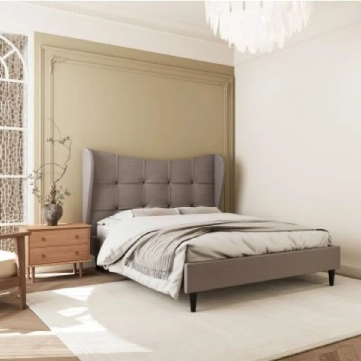 Verona Brown Fabric 5′ Bed - Image 2