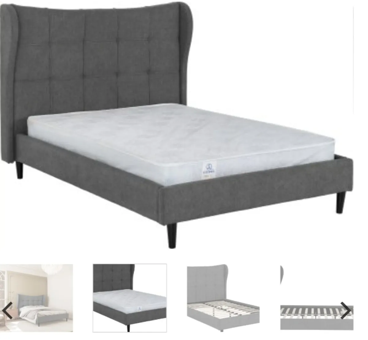 Verona Grey Fabric 5′ Bed - Image 2