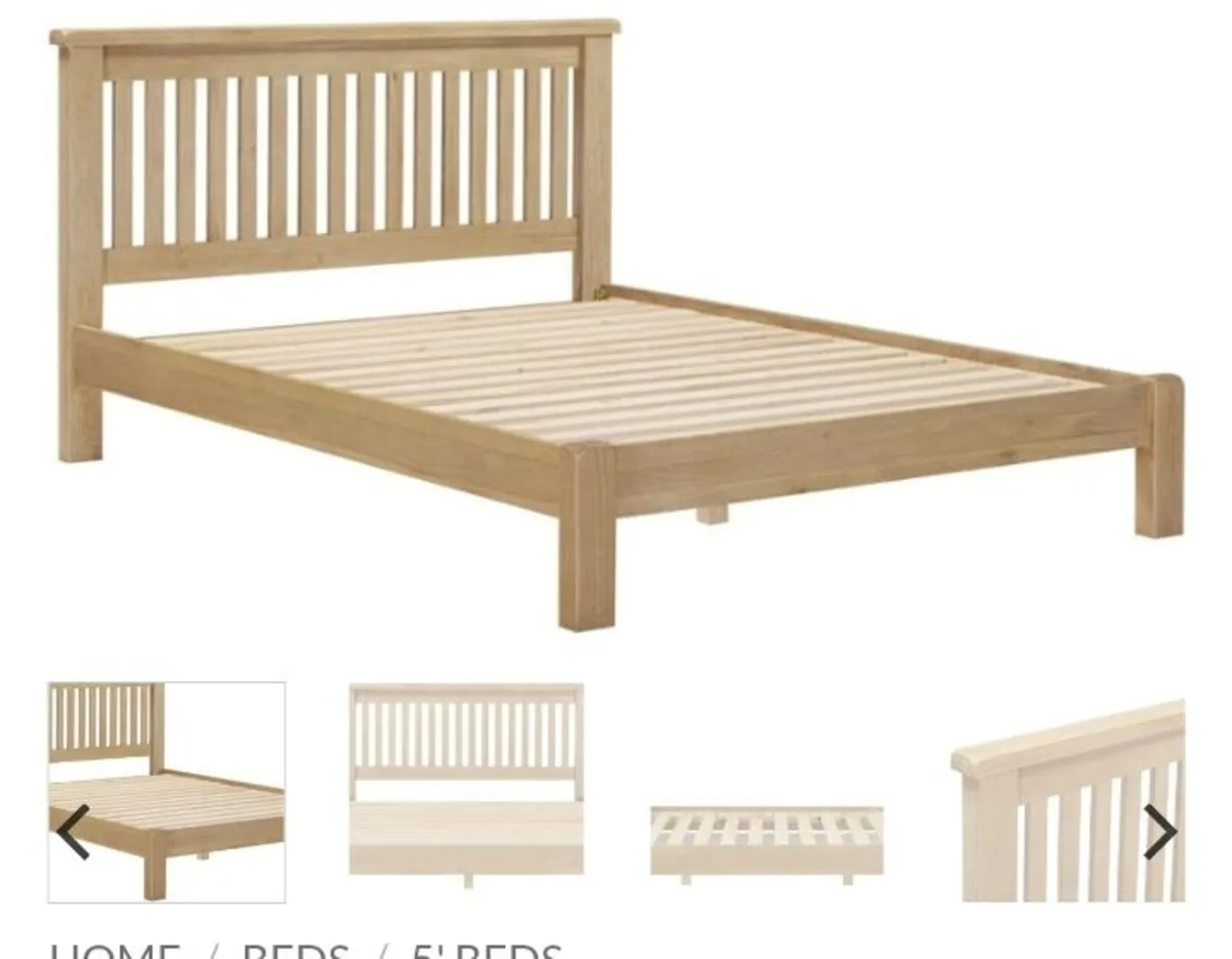 Windsor 5′ Bed Low Foot End Natural Oak - Image 1