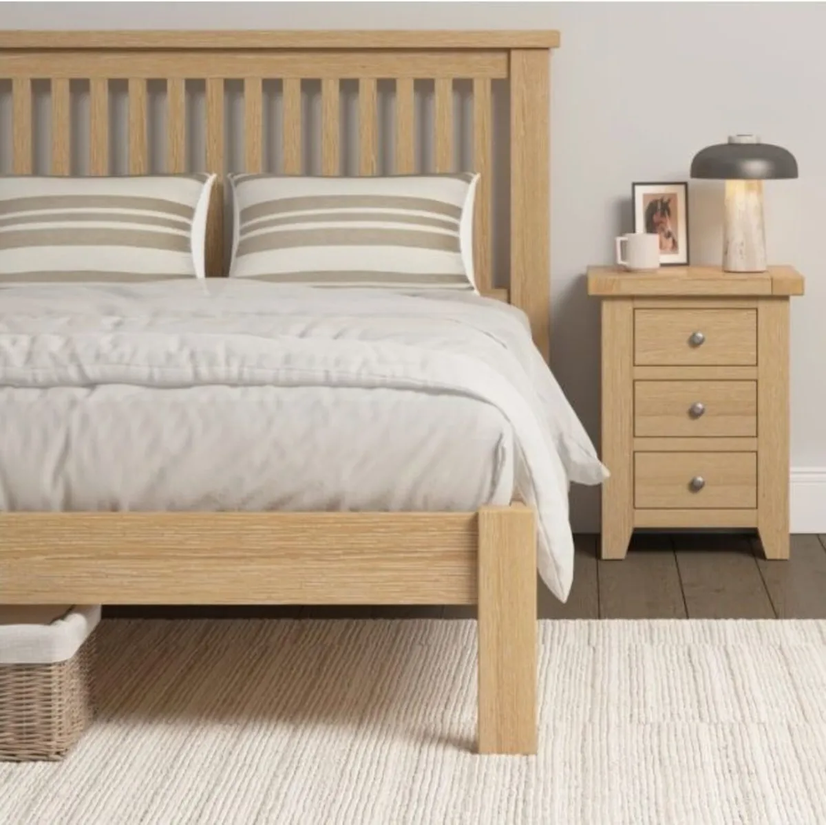 Windsor 5′ Bed Low Foot End Natural Oak - Image 2