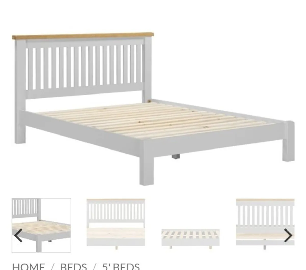 Windsor 5′ Bed Low Foot End Pebble Grey