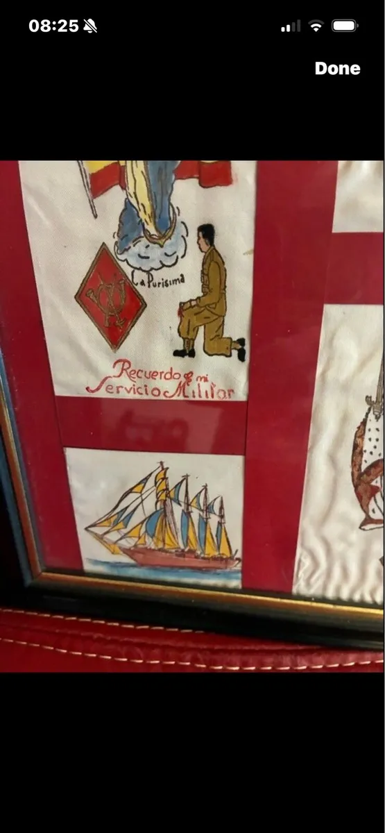 Original Handcrafted Spanish Military Art On Linen - Image 3
