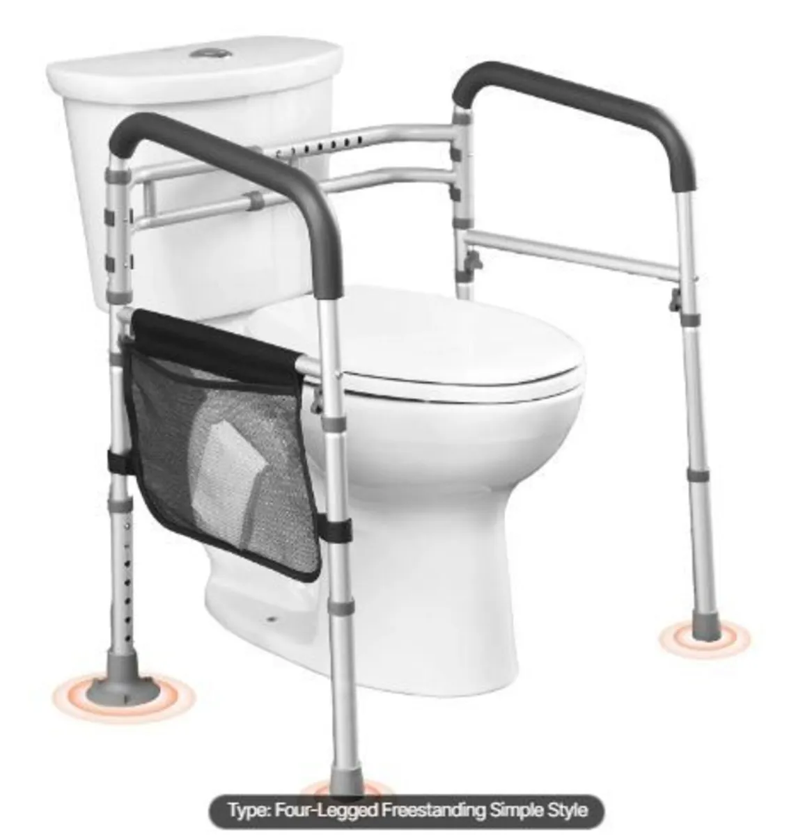 Toilet Safety Rail, 300 LBS Foldable Toilet Seat - Image 4