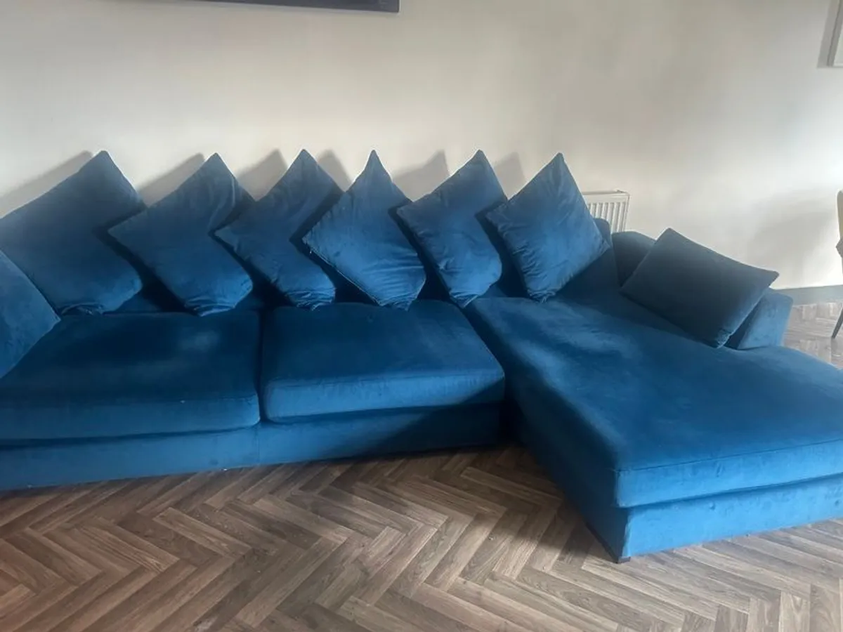 Blue L chiar sofa - Image 2