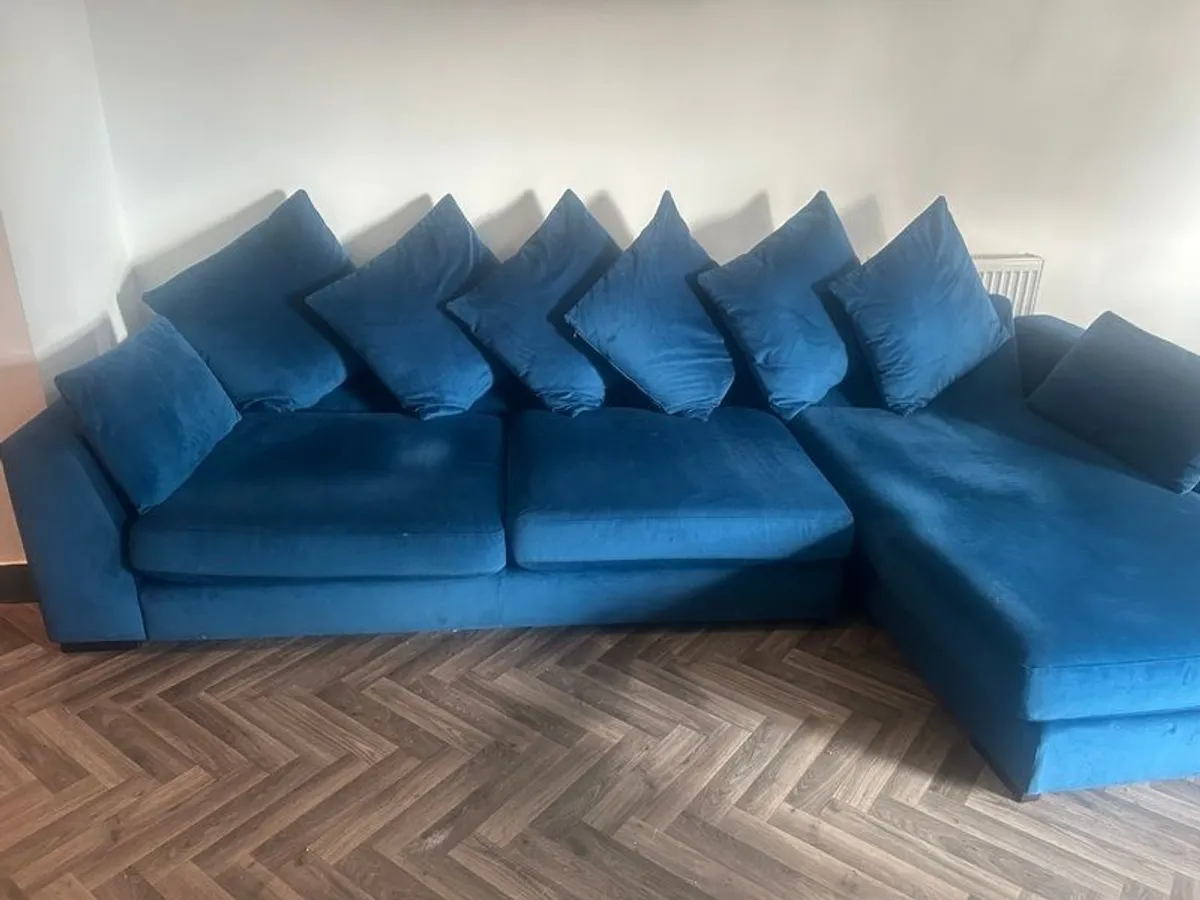 Blue L chiar sofa - Image 3
