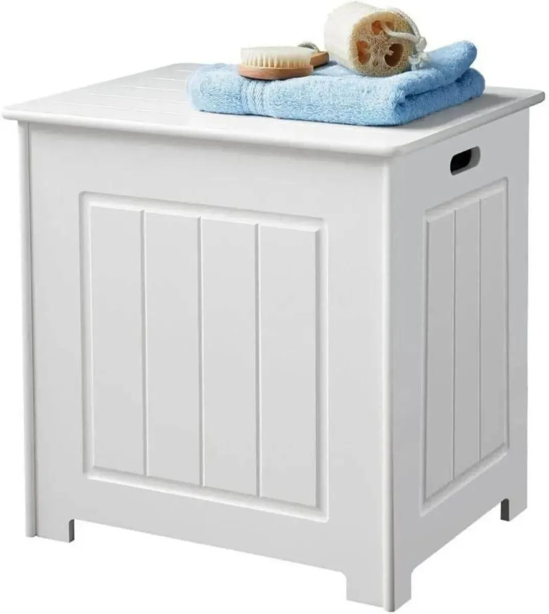 Wooden Laundry Hamper with Comfortable Seating - Image 1