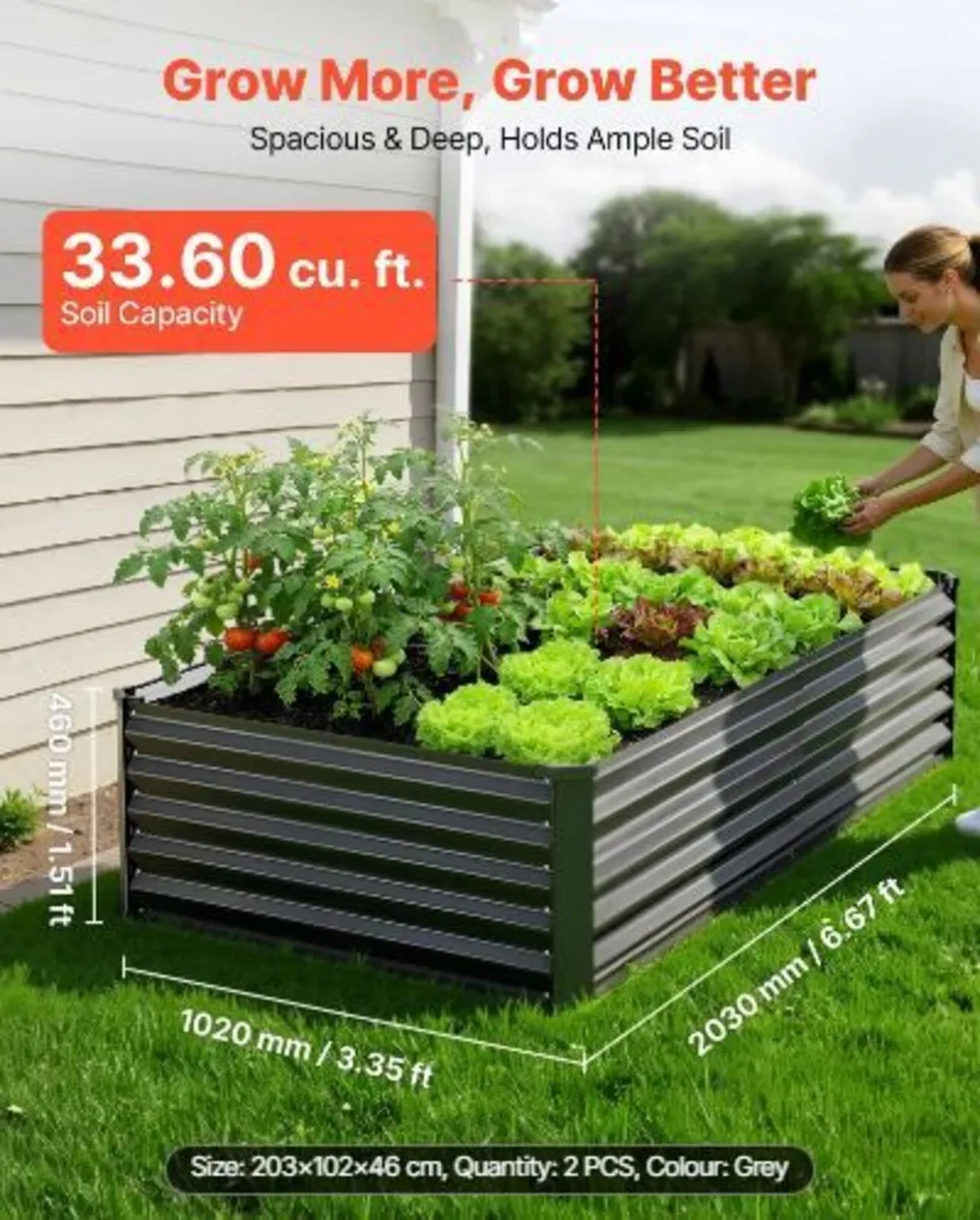 2 Pack Galvanized Raised Garden Beds - Image 2
