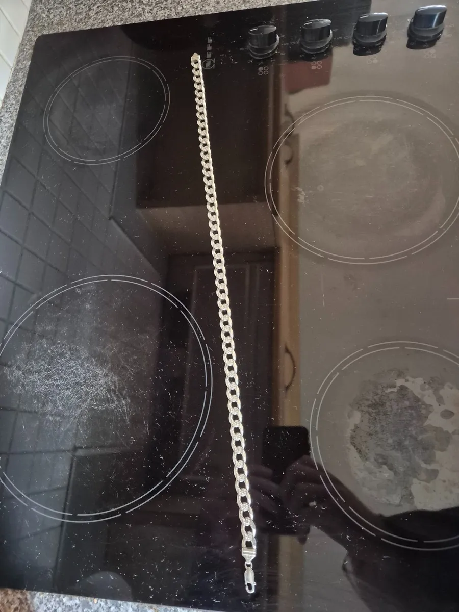 Silver cuban link chain - Image 1